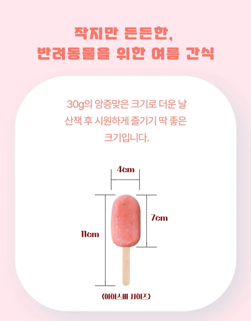 댕스크림 강아지 아이스크림 수제 반려견 애견 여름 간식 딸기맛 상세정보 2