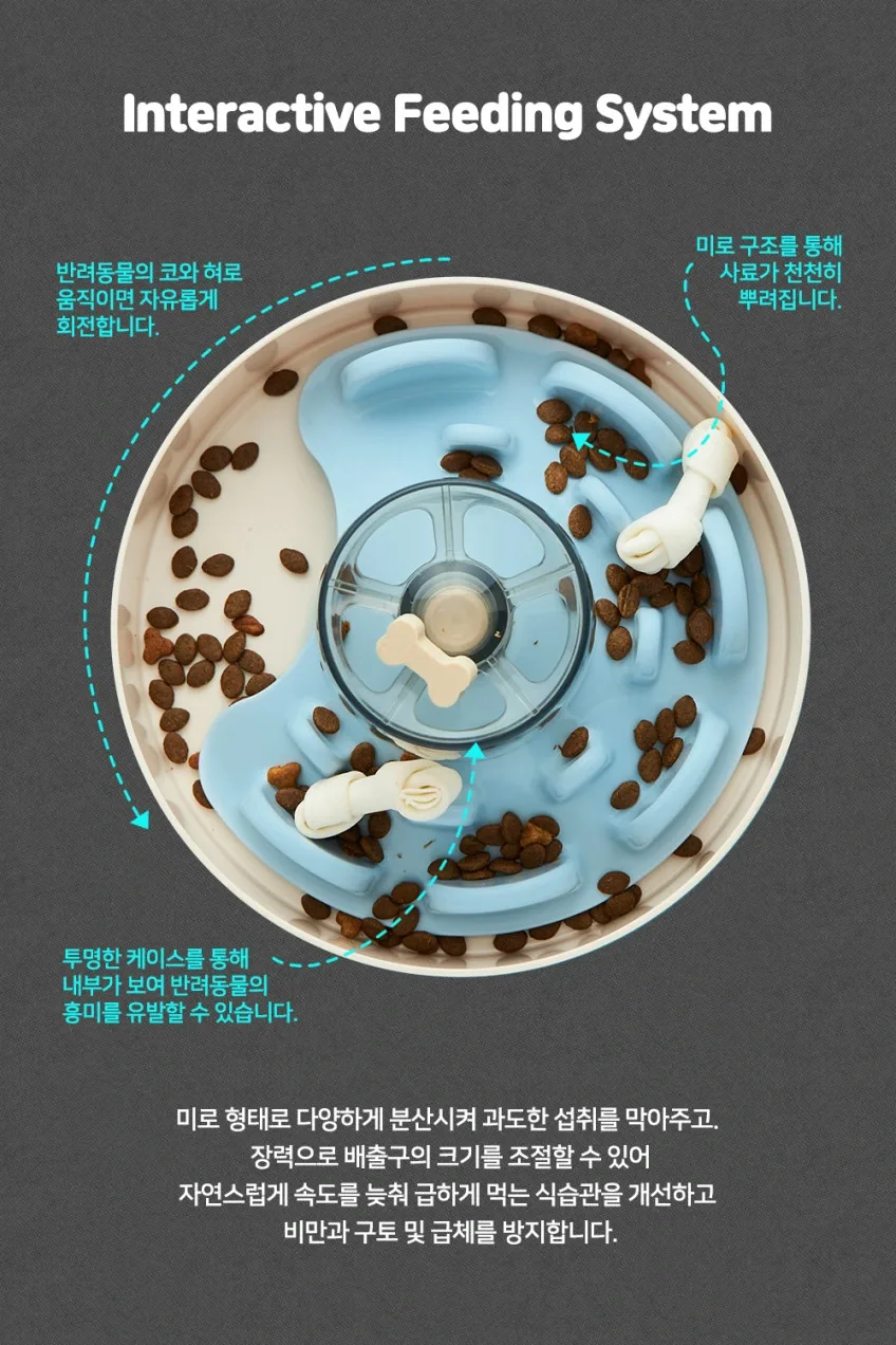 펫드림하우스 노즈워크식기 스핀 슬로우피더 UFO 미로 그린 상세정보 6