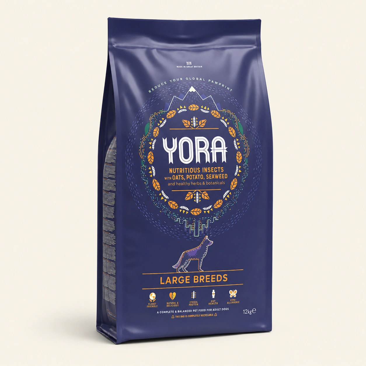 요라 사료 YORA 라지브리드 12kg 인섹트 저알러지 눈물 강아지 곤충
