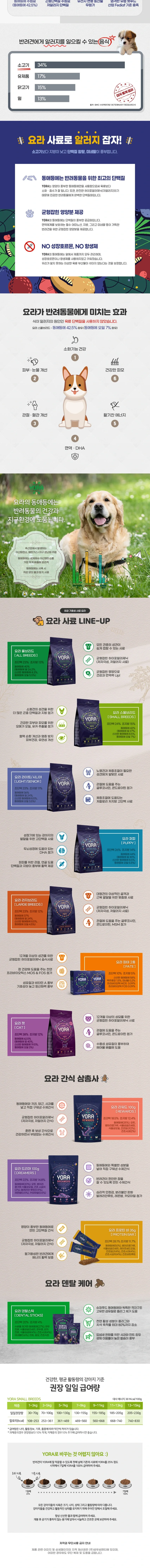 요라 사료 YORA 스몰브리드 2.5kg 인섹트 저알러지 눈물예방 강아지 곤충 하이포알러제닉 상세정보 2