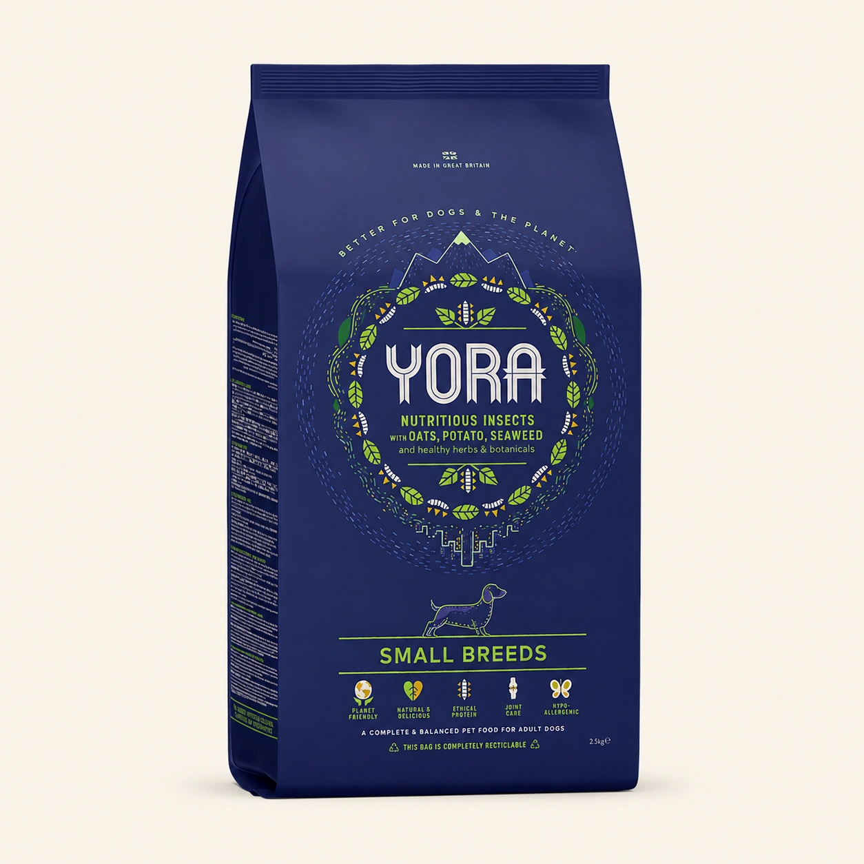 요라 사료 YORA 스몰브리드 2.5kg 인섹트 저알러지 눈물예방 강아지 곤충 하이포알러제닉